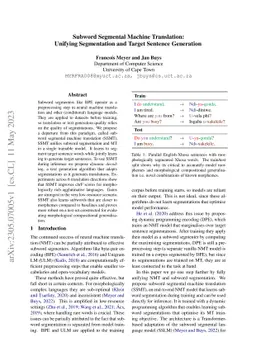 Subword Segmental Machine Translation: Unifying Segmentation and Target
  Sentence Generation