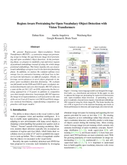 Region-Aware Pretraining for Open-Vocabulary Object Detection with
  Vision Transformers