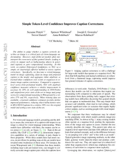 Simple Token-Level Confidence Improves Caption Correctness
