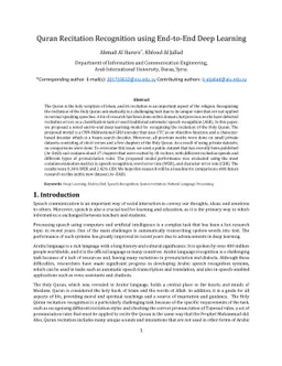 Quran Recitation Recognition using End-to-End Deep Learning