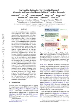 Are Machine Rationales (Not) Useful to Humans? Measuring and Improving
  Human Utility of Free-Text Rationales