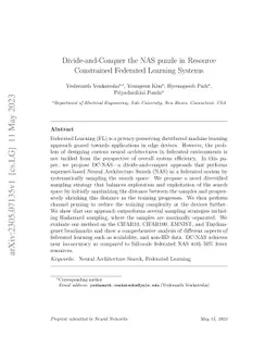 Divide-and-Conquer the NAS puzzle in Resource Constrained Federated
  Learning Systems