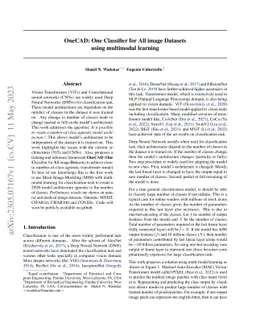 OneCAD: One Classifier for All image Datasets using multimodal learning