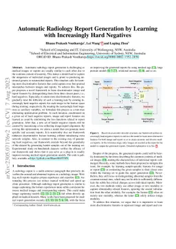 Automatic Radiology Report Generation by Learning with Increasingly Hard
  Negatives