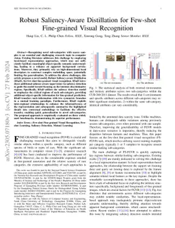 Robust Saliency-Aware Distillation for Few-shot Fine-grained Visual
  Recognition