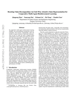 Boosting Value Decomposition via Unit-Wise Attentive State
  Representation for Cooperative Multi-Agent Reinforcement Learning