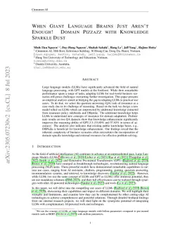 When Giant Language Brains Just Aren't Enough! Domain Pizzazz with
  Knowledge Sparkle Dust