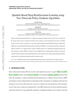 Quantile-Based Deep Reinforcement Learning using Two-Timescale Policy
  Gradient Algorithms