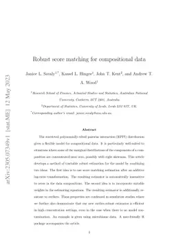 Robust score matching for compositional data