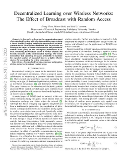 Decentralized Learning over Wireless Networks: The Effect of Broadcast
  with Random Access