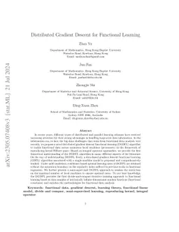 Distributed Gradient Descent for Functional Learning