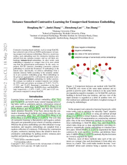 Instance Smoothed Contrastive Learning for Unsupervised Sentence
  Embedding