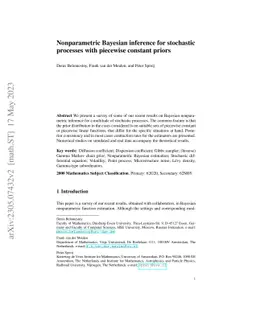 Nonparametric Bayesian inference for stochastic processes with piecewise
  constant priors