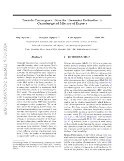 Towards Convergence Rates for Parameter Estimation in Gaussian-gated
  Mixture of Experts