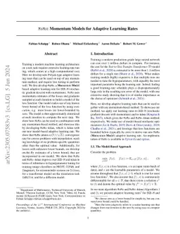 MoMo: Momentum Models for Adaptive Learning Rates