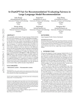 Is ChatGPT Fair for Recommendation? Evaluating Fairness in Large
  Language Model Recommendation