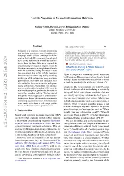 NevIR: Negation in Neural Information Retrieval