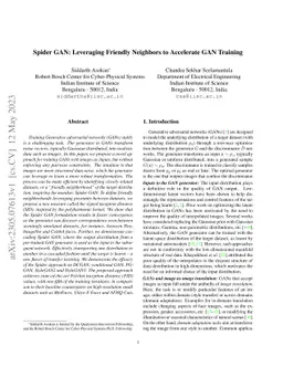 Spider GAN: Leveraging Friendly Neighbors to Accelerate GAN Training