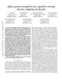 Agile gesture recognition for capacitive sensing devices: adapting
  on-the-job