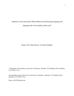 Imitation versus Innovation: What children can do that large language
  and language-and-vision models cannot (yet)?