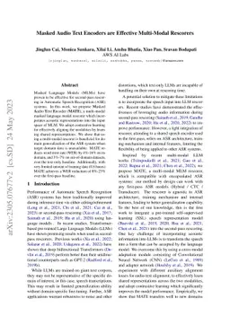 Masked Audio Text Encoders are Effective Multi-Modal Rescorers