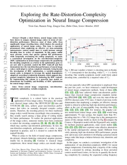 Exploring the Rate-Distortion-Complexity Optimization in Neural Image
  Compression