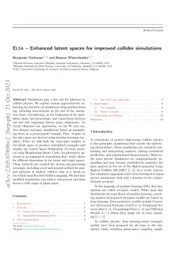 ELSA -- Enhanced latent spaces for improved collider simulations