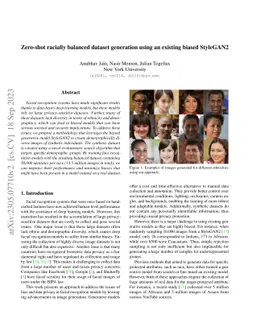 Zero-shot racially balanced dataset generation using an existing biased
  StyleGAN2
