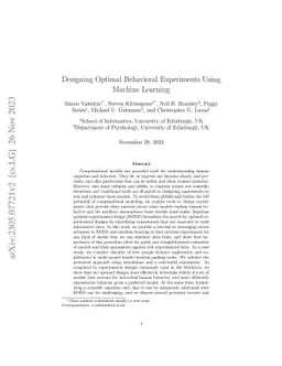 Designing Optimal Behavioral Experiments Using Machine Learning