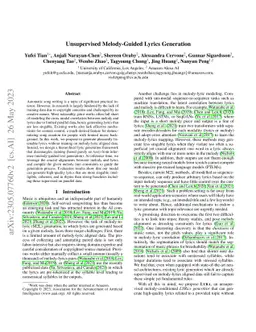 Unsupervised Melody-Guided Lyrics Generation