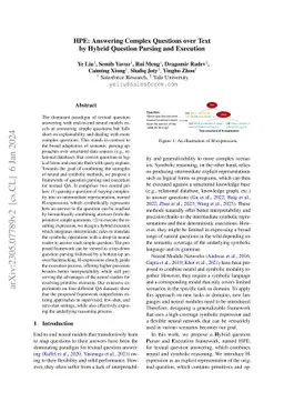 HPE:Answering Complex Questions over Text by Hybrid Question Parsing and
  Execution