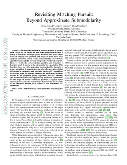 Revisiting Matching Pursuit: Beyond Approximate Submodularity