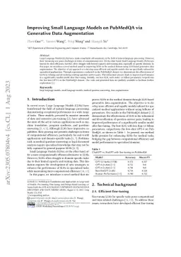 Improving Small Language Models on PubMedQA via Generative Data
  Augmentation