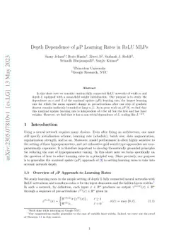 Depth Dependence of $μ$P Learning Rates in ReLU MLPs