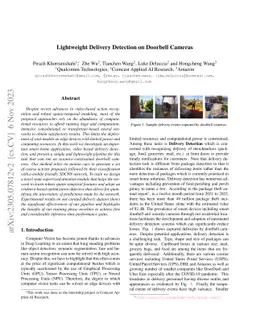 Lightweight Delivery Detection on Doorbell Cameras