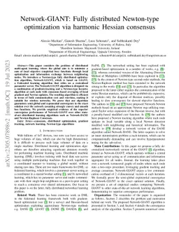 Network-GIANT: Fully distributed Newton-type optimization via harmonic
  Hessian consensus