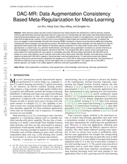 DAC-MR: Data Augmentation Consistency Based Meta-Regularization for
  Meta-Learning