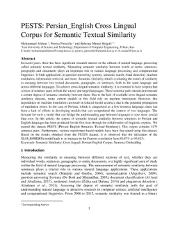 PESTS: Persian_English Cross Lingual Corpus for Semantic Textual
  Similarity