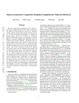 Mask to reconstruct: Cooperative Semantics Completion for Video-text
  Retrieval