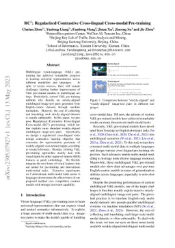 RC3: Regularized Contrastive Cross-lingual Cross-modal Pre-training