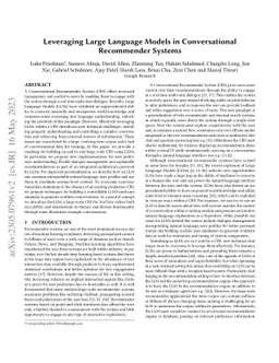 Leveraging Large Language Models in Conversational Recommender Systems