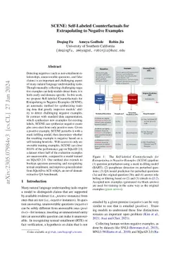 SCENE: Self-Labeled Counterfactuals for Extrapolating to Negative
  Examples