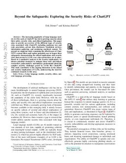 Beyond the Safeguards: Exploring the Security Risks of ChatGPT