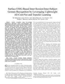 Surface EMG-Based Inter-Session/Inter-Subject Gesture Recognition by
  Leveraging Lightweight All-ConvNet and Transfer Learning