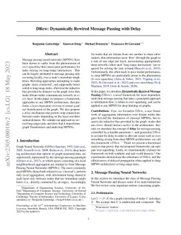 DRew: Dynamically Rewired Message Passing with Delay