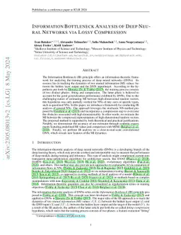 Information Bottleneck Analysis of Deep Neural Networks via Lossy
  Compression