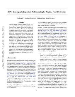 TIPS: Topologically Important Path Sampling for Anytime Neural Networks