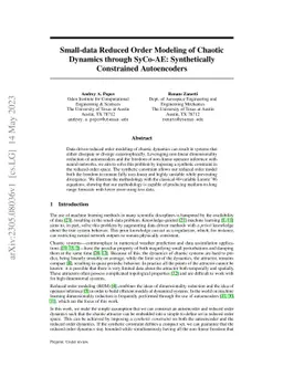 Small-data Reduced Order Modeling of Chaotic Dynamics through SyCo-AE:
  Synthetically Constrained Autoencoders