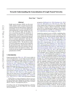 Towards Understanding the Generalization of Graph Neural Networks
