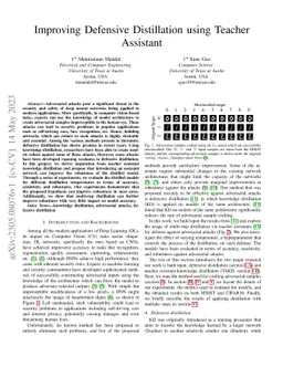 Improving Defensive Distillation using Teacher Assistant